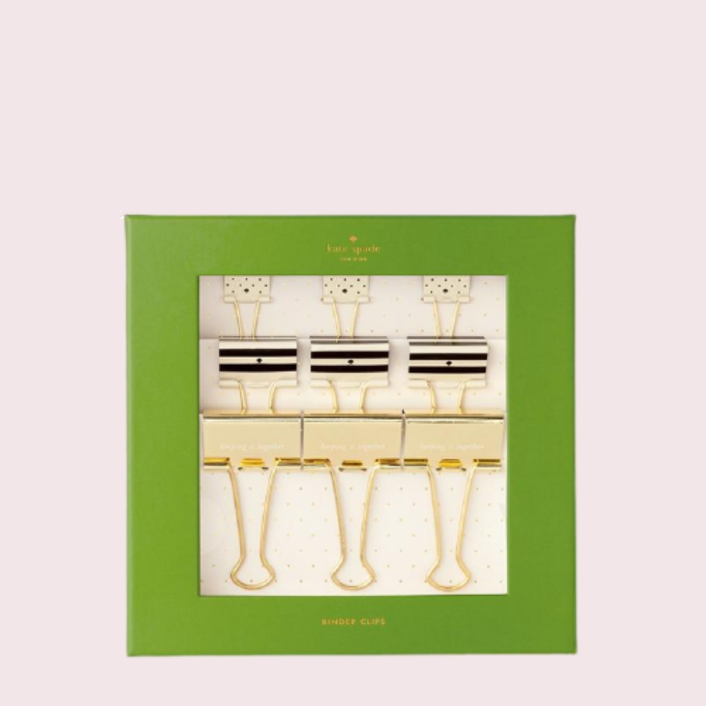 Kate Spade Keeping It Together Binder Clip Set NWT